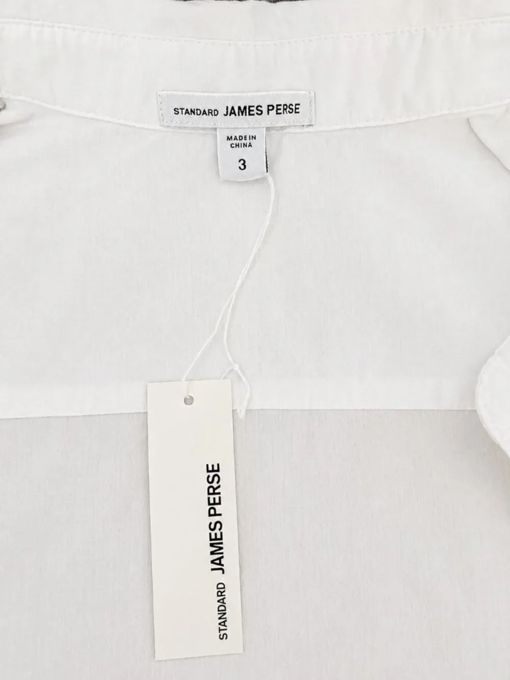 James Perse White Blouse Size 3 Elegant Minimalist 3/4 Sleeve Shirt - Picture 4 of 6